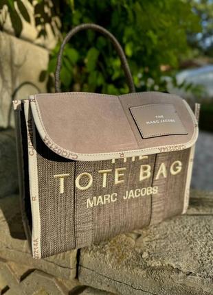 Marc jacobs medium tote bag brown/grey7 фото