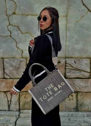 Marc jacobs medium tote bag brown/grey 5