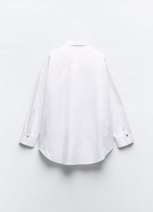 Поплиновая рубашка с бисером на плечах zara6 фото