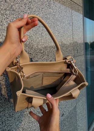 Marc jacobs small tote bag beige cream8 фото