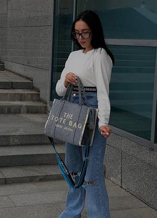 Marc jacobs medium tote bag jeans/white 4