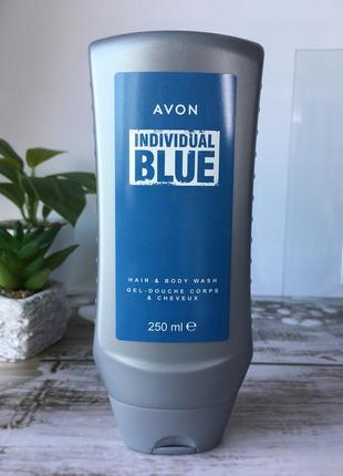 Шампунь, гель для душу individual blue avon, 250 мл, ейвон1 фото