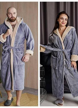 Махровые халаты семейные парные он+она халаты для пары