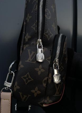 Louis vuitton avenue sling  brown , сумка луівітон , сумка луі чорний ремінь .7 фото
