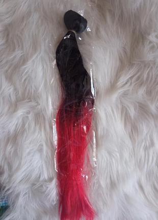 Волосы на заколках омбре