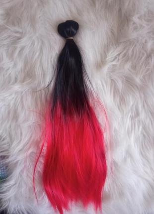 Волосы на заколках омбре