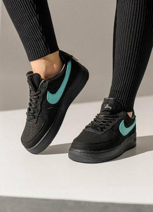 Женские кроссовки nike air force 1 low x tiffany&amp;co black mint9 фото