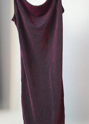 Сукня-майка люрекс/фіолетова h&m,5 фото