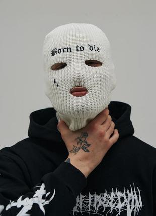 Балаклава слезы, белый\черный