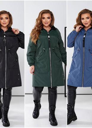Жіноча вітровка з плащової тканини батал