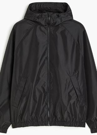 Вітровка h&m regular fit windbreaker black 1129749007 s