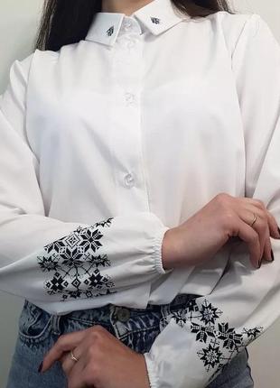 Стильная патриотическая блуза женская, блуза вышиванка женская,1 фото