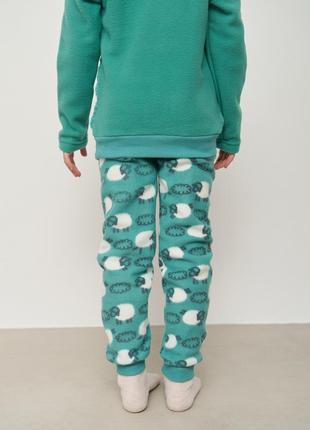 Теплий комплект на дівчинку зі штанами - баранчики - велюрсофт+фліс4 фото