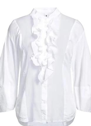 Белая блузка рубашка/ хлопковая рубашка/ базовая рубашка8 фото