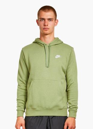 Худі nike sportswear club fleece pullover hoodie green bv2654-334 s