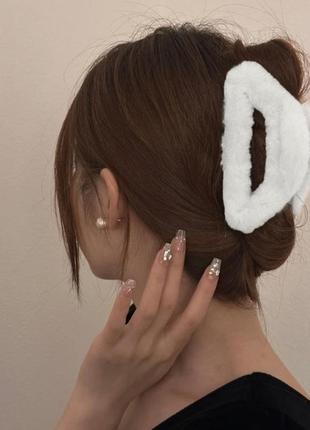 Меховой плюшевый краб для волос