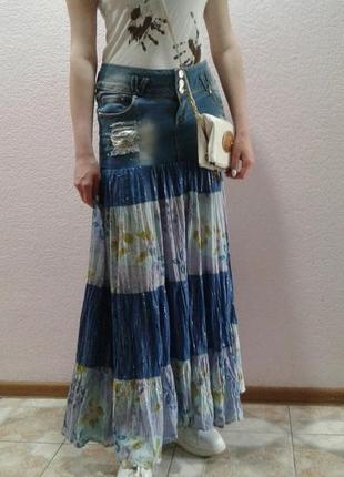 Длинная юбка в стиле бохо