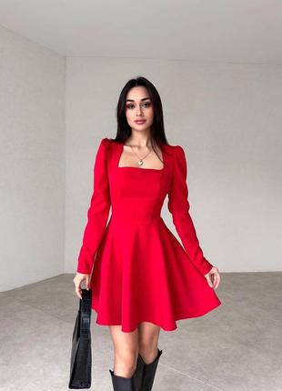 Жіноча сукня коротка чорна біла червона якісна нарядна з рукавом на побачення