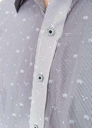 Сорочка чоловіча в смужку, колір сіро-білий, 131r1401285 фото