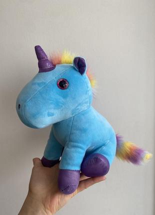 Мягкая игрушка пони голубой единорог 22 см