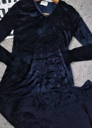 Длинное стрейчевое велюровое платье1 фото