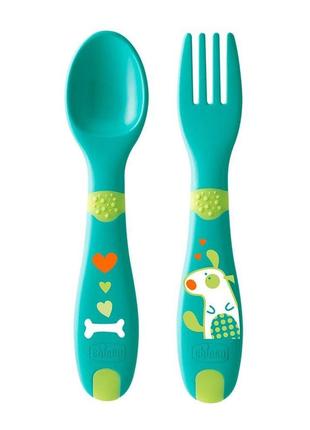 Набір: ложка та виделка first cutlery 12м+ chicco