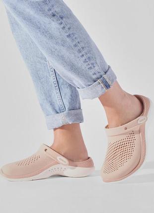 Крокс лайтрайд 360 клог пудра-розовые crocs literide 360 clog pink clay/white7 фото