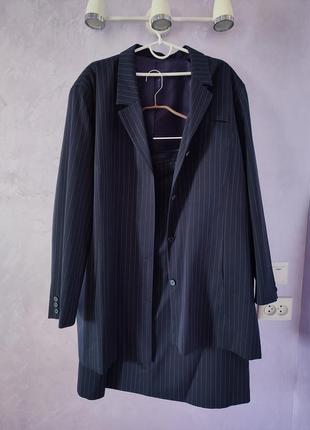 Стильный костюм двойка пиджак + юбка блейзер юбка жакет размер 58-60-62