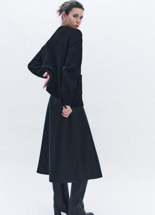 Високі шкіряні чорні ботфорти zara new7 фото