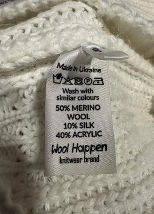 Белый свитер с шерстью мериноса3 фото