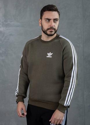 Чоловічий теплий світшот на флісі кофта adidas2 фото