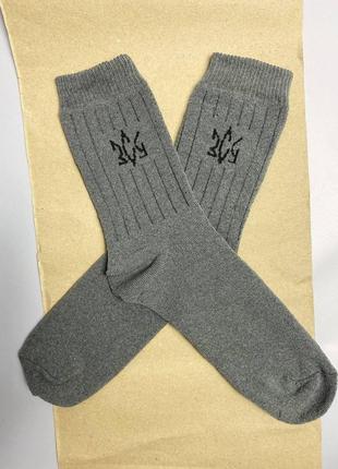 Шкарпетки зимові чоловічі теплі високі повсякденні сірі 1 пара 41-45 на зиму для чоловіків км3 фото