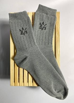Шкарпетки зимові чоловічі теплі високі повсякденні сірі 1 пара 41-45 на зиму для чоловіків км6 фото