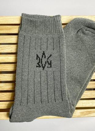 Шкарпетки зимові чоловічі теплі високі повсякденні сірі 1 пара 41-45 на зиму для чоловіків км7 фото