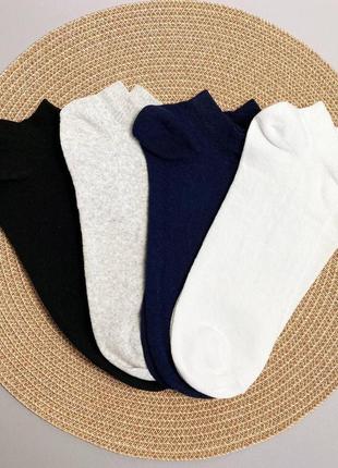 Набор носков женских коротких летних разноцветных однотонных трикотажных на 16 пар 36-40 для женщин км3 фото