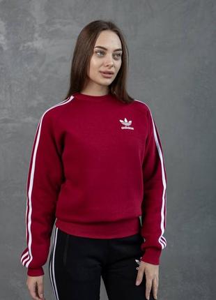 Жіночий світшот теплий флісовий кофта adidas1 фото