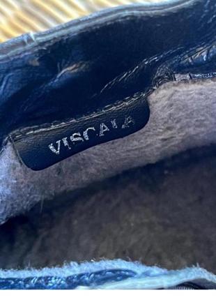 Шкіряні ботильйони чоботи на підборах viscala оригінальні чорні6 фото