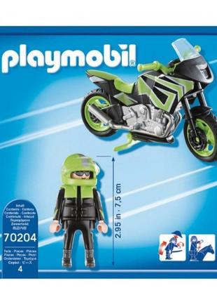 Конструктор playmobil мотоцикл с мотоциклiстом 4 эл2 фото