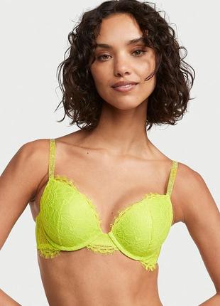 Бюстгальтер victoria's secret пуш ап с камушками shine chain strap lace push-up bra
