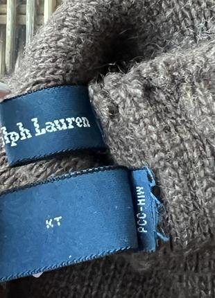 Шерстяные перчатки polo ralph lauren оригинальные коричневые4 фото