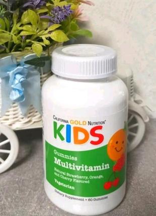 Мультивітаміни для дітей у жувальних таблетках, без желатину, з ягідним і фруктовим смаками, 60 жувальних таблеток1 фото