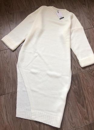 Платье миди молочное с розизом