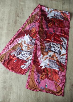 Оригинальный шелковый шарф "лошади"