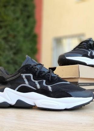 Стильні чоловічі кросівки adidas ozweego tr чорні