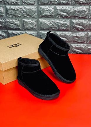 Женские угги ugg australia чёрные низкие угги