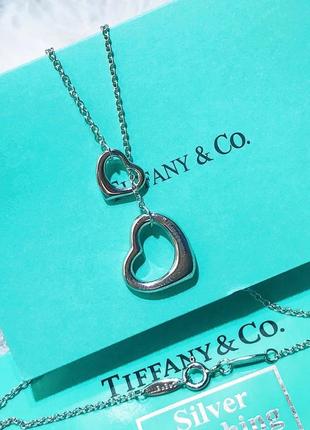 Серебряное ожерелье open heart lariat pendant tiffany co