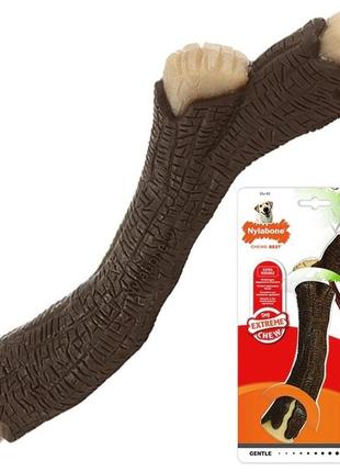 Nylabone ветка wooden stick extreme bacon игрушка для собак 23кг, xl, бекон (984776)