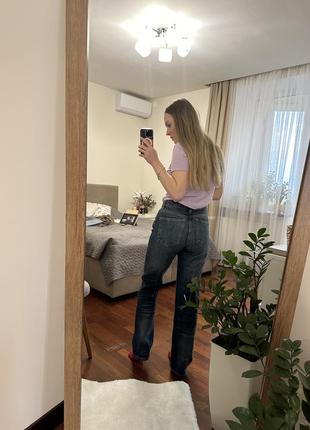 Джинси zara zw straight-leg mid-rise cropped jeans5 фото