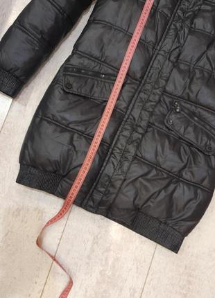 Классная черная удлиненная куртка пуховик5 фото
