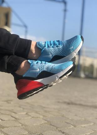 Крутые женские кроссовки nike air max 270	голубые с чёрным3 фото